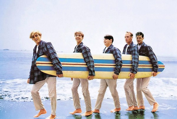 [1963 -- Beach Boys sport matching blue plaid Pendleton shirts on the cover of their "Surfer Girl" album . Now called the "board shirt," the style is still a bestseller.] *** []